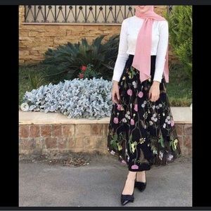 H&M Mesh Skirt with Embroidery Size 8